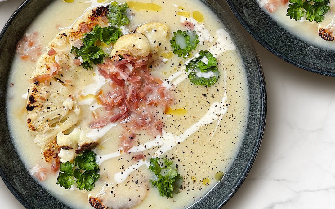 Soupe de chou-fleur au jambon de Ganda