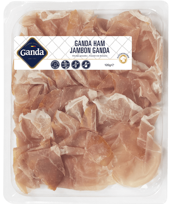 Ganda Ham ultra fijn handgelegd 120 GR