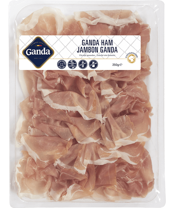 Ganda Ham ultra fijn handgelegd 250 GR