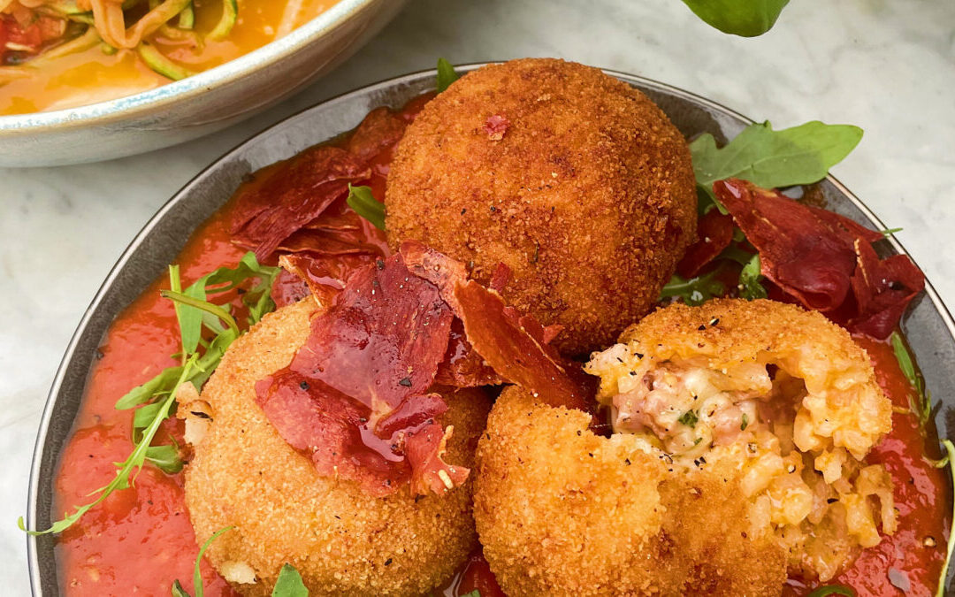 Arancini farcis au jambon Ganda